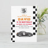 Zwarte sportauto | Speelgoedauto's 5e verjaardag j Kaart (Staand voorkant)