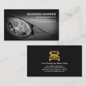 Zwarte Sportkoplampen automatische details  Visitekaartje (Voorkant / Achterkant)