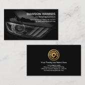 Zwarte Sportkoplampen automatische informatie Visitekaartje (Voorkant / Achterkant)