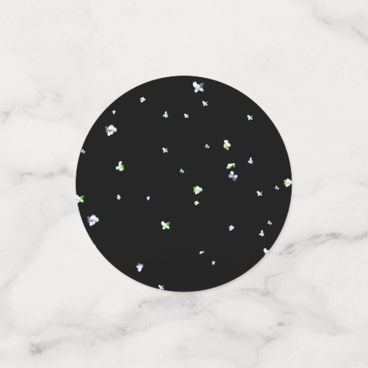 Zwarte sprankeling confetti (Kleine voorkant)