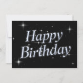 Zwarte sprankeling metallic y2k Happy Birthday Kaart (Voorkant)