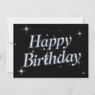 Zwarte sprankeling metallic y2k Happy Birthday Kaart