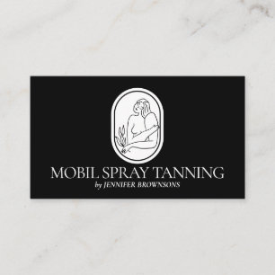 Zwarte Spray Tanning Boho Lichaams Huid vrouw Visitekaartje