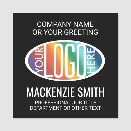 Zwarte Square van de Professionele Werknemer van h Naamplaatje (Voorkant)