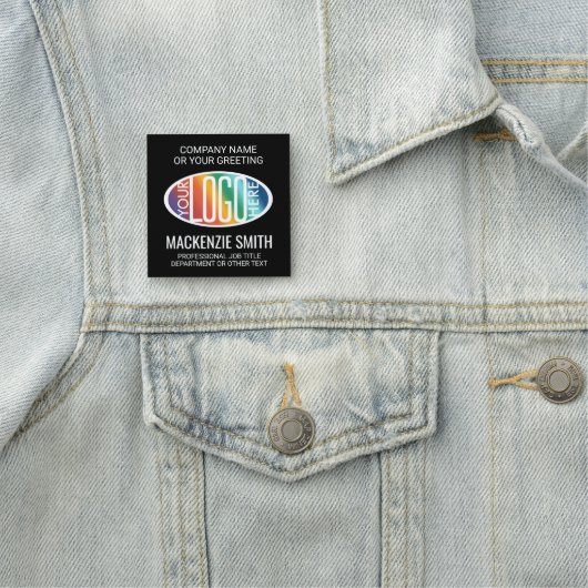 Zwarte Square van de Professionele Werknemer van h Naamplaatje (In situ)