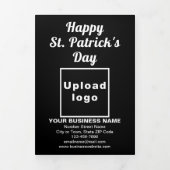 Zwarte St. Patrick's Day Business Trifold Kaart (Cover)