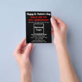 Zwarte St. Patrick's Day Zakelijke Verkoop Flyer (Hand)