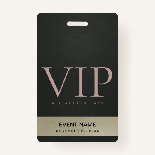 ZWARTE STAALGRAY BLEKE GOLD VIP-TOEGANGSPASSEN VOO BADGE (Voorkant)