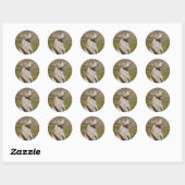 Zwarte staarthond ronde sticker (Vel)
