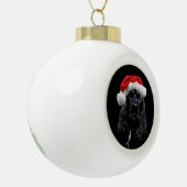 Zwarte staartspaniel Santa Keramische Bal Ornament (Links)
