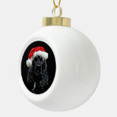 Zwarte staartspaniel Santa Keramische Bal Ornament (Rechts)