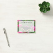 Zwarte Staartvlinder op Donkerroze Bloem Post-it® Notes (Kantoor)