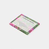 Zwarte Staartvlinder op Donkerroze Bloem Post-it® Notes (Schuin)