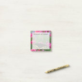 Zwarte Staartvlinder op Donkerroze Bloem Post-it® Notes (Op bureau)