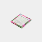 Zwarte Staartvlinder op Donkerroze Bloem Post-it® Notes (Schuin)