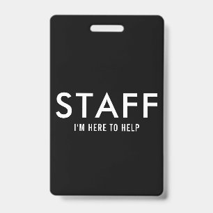 Zwarte Staf Staat Klaar Om Te Helpen  Badge