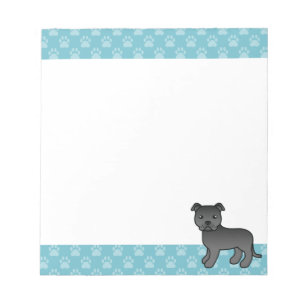Zwarte Staffordshire Bull Terrier Hond Illustratie Notitieblok
