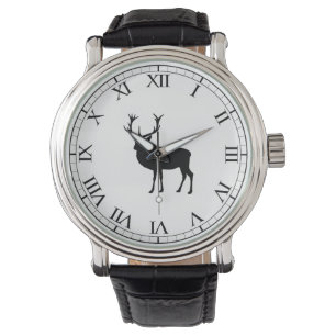 Zwarte Stag Horloge
