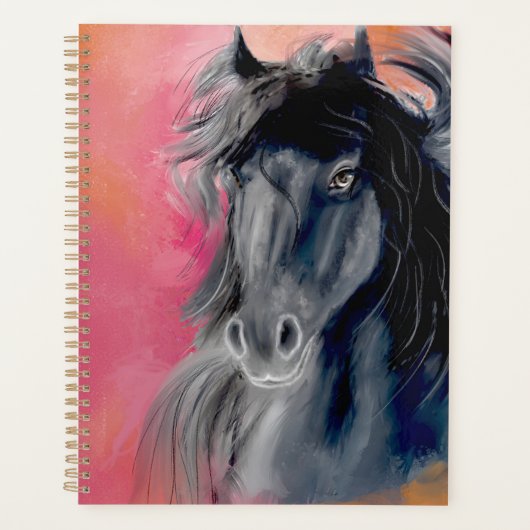 Zwarte Stalhengst Planner (Voorkant)