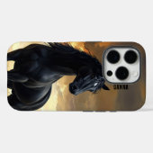 Zwarte Stalion Gepersonaliseerde Naam Case-Mate iPhone Case (Achterkant (horizontaal))