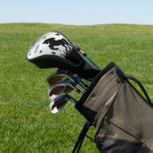 Zwarte Stallion / Horse op Zilvernaam Golfheadcover (Insitu)