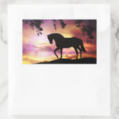 Zwarte Stallion in de Sunset Stickers (Tas)