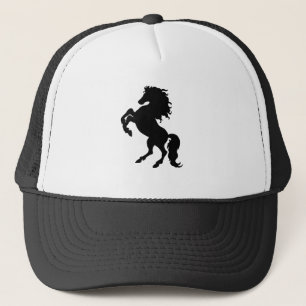 Zwarte stallion/paarden trucker pet