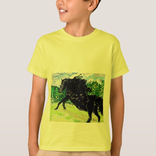 Zwarte Stallion van T-Shirt Boy (Voorkant)