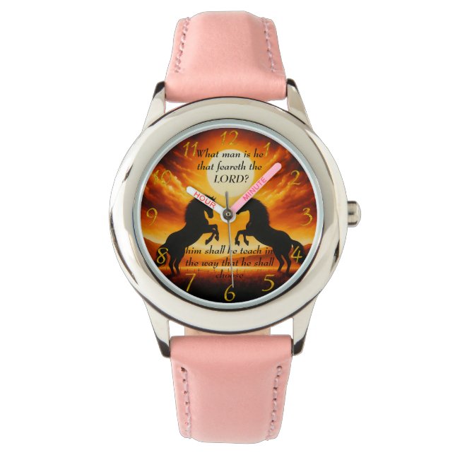 Zwarte Stallone silhouet Horloge (Voorkant)