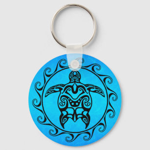 Zwarte StammenSchildpad Sleutelhanger