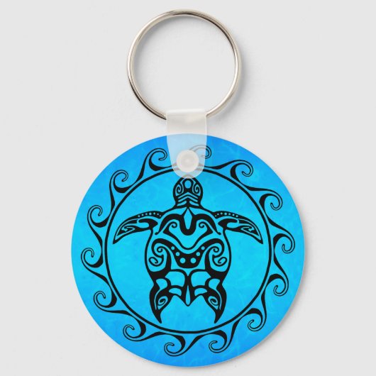 Zwarte StammenSchildpad Sleutelhanger (Voorkant)