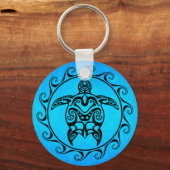 Zwarte StammenSchildpad Sleutelhanger (Voorkant)