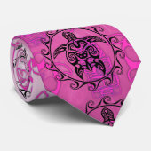 Zwarte StammenSchildpad Stropdas (Opgerold)