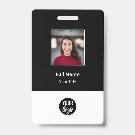 Zwarte standaard bedrijfsnaam badge (Voorkant)