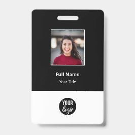 Zwarte standaard bedrijfsnaam badge