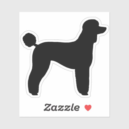 Zwarte Standaard Poodle Honden Silhouet Vinyl Stic Sticker (Vel)