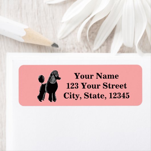 Zwarte standaard Robuuste roze retouradreslabels Etiket (Insitu)