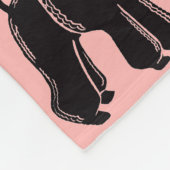 Zwarte standaard roze papieren rugzak fleece deken (Hoek)