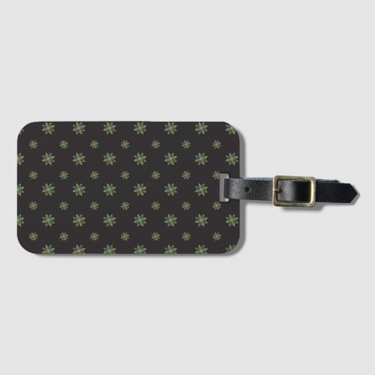Zwarte Star Designer Bagage Label (Voorkant (horizontaal))