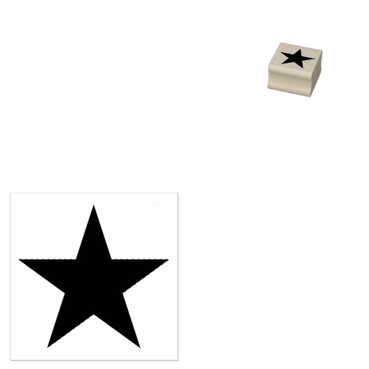zwarte Star Zelfinktstempel Rubberstempel (Gestempeld)