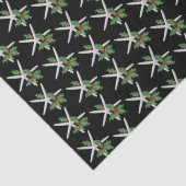 Zwarte Starfish en Holly Kerstmis Tissuepapier (Detail)