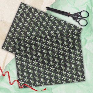 Zwarte Starfish en Holly Kerstmis Tissuepapier