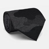 Zwarte Stealth Camouflagepatroon Stropdas (Opgerold)