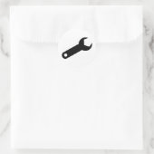 Zwarte Steeksleutel Ronde Sticker (Tas)