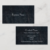 Zwarte Steen Abstracte Grunge Textuur Elegant Visitekaartje (Voorkant / Achterkant)