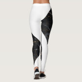 Zwarte steen met gouden en zilveren aderen leggings (Achterkant)