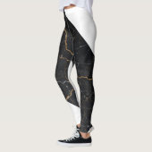 Zwarte steen met gouden en zilveren aderen leggings (Links)