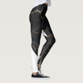 Zwarte steen met gouden en zilveren aderen leggings (Rechts)