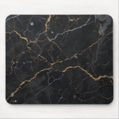 Zwarte steen met gouden en zilveren aderen muismat (Voorkant)