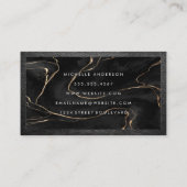 Zwarte steen textuur | lederen afwerking visitekaartje (Achterkant)